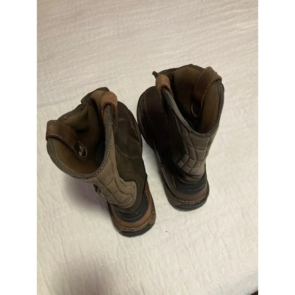 Georgia Boot Mens 11 Brown Leather Pull On Steel Toe Moc Toe Work Boots Wellies